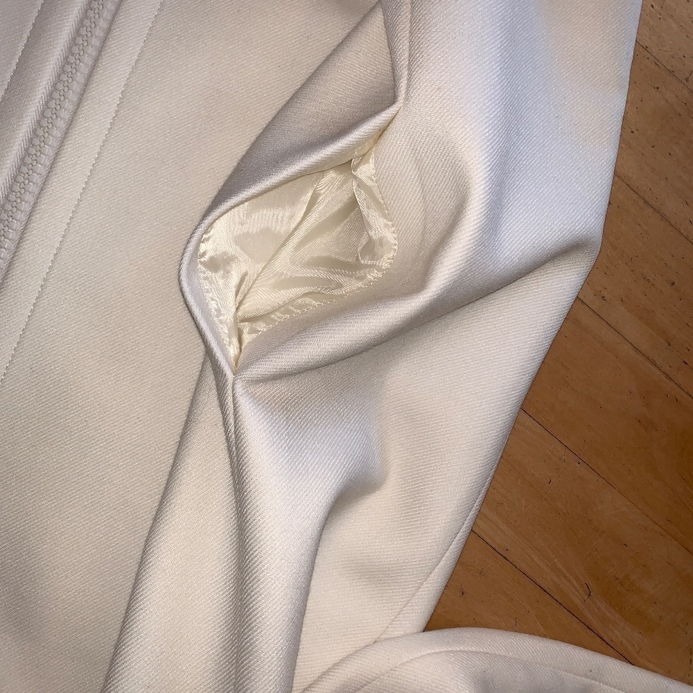 A-K-R-I-S *punto NEW Cream wool blend zip up coat, 14 - Picture 3 of 6